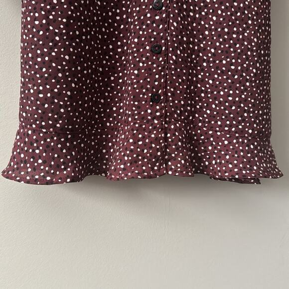 A&F POLKA DOT BUTTON DOWN LONG SLEEVE SHIRT DRESS WITH POCKETS SIZE SMALL - Picture 10 of 13